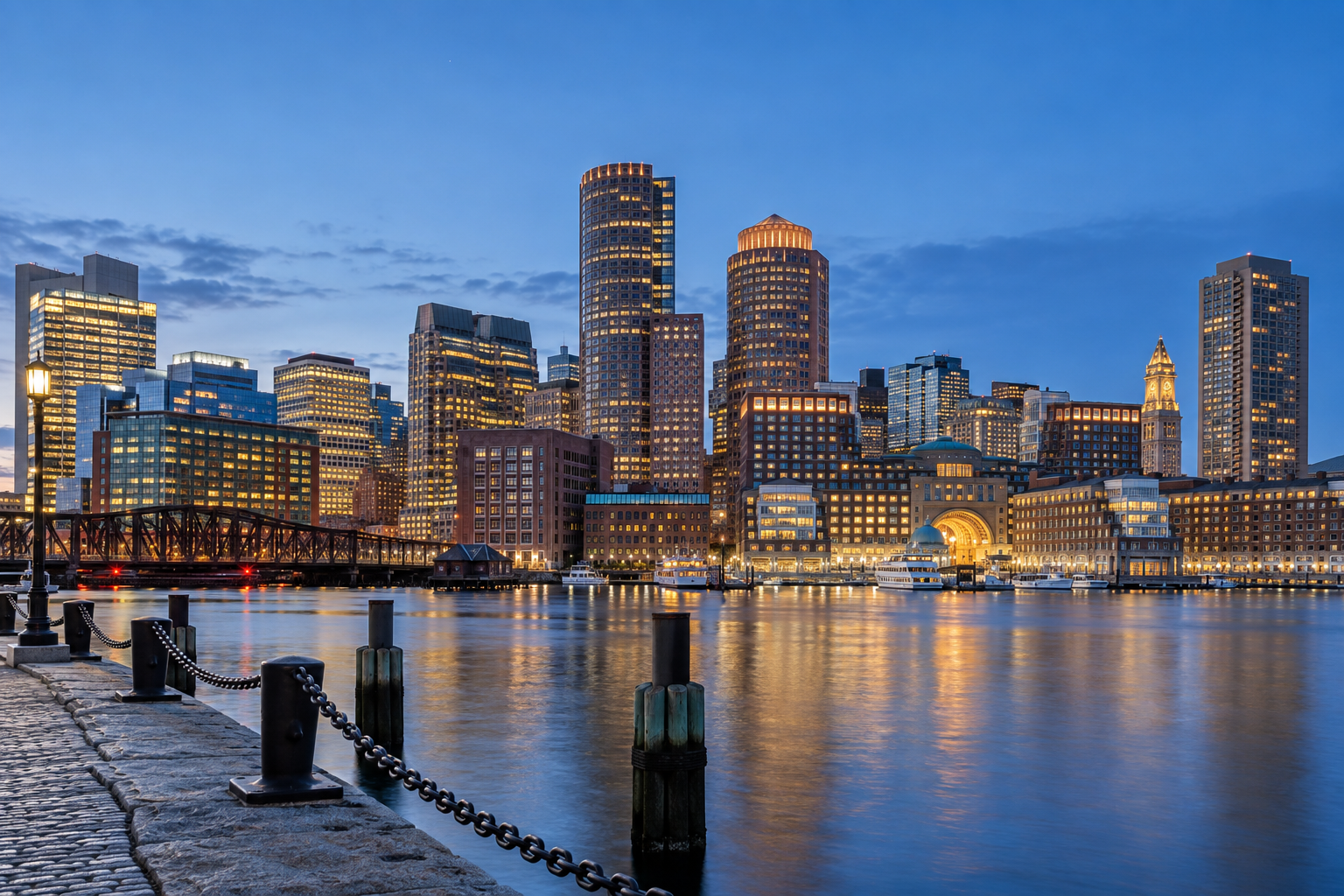 Boston skyline and waterfront