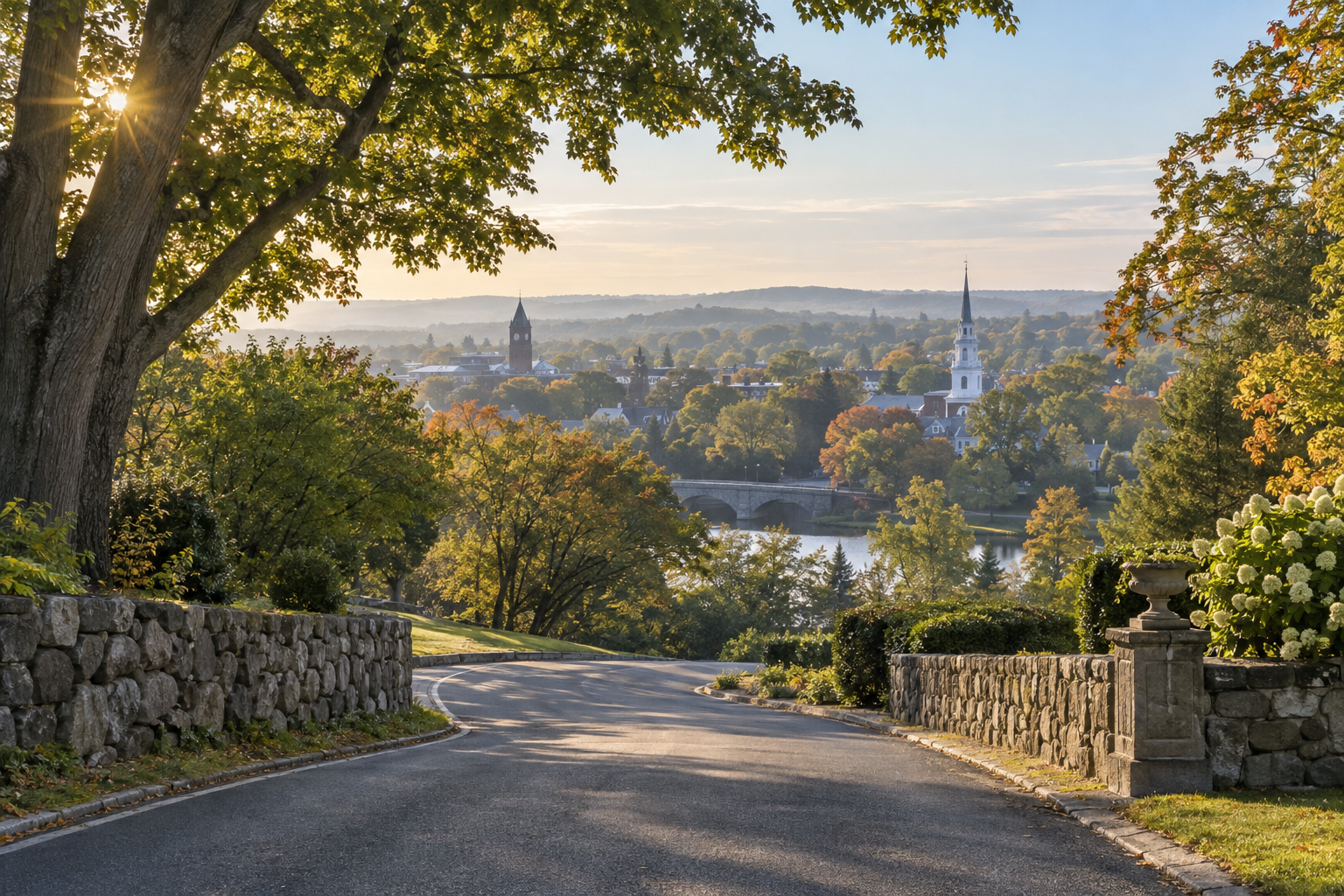Greater Boston suburban landscape