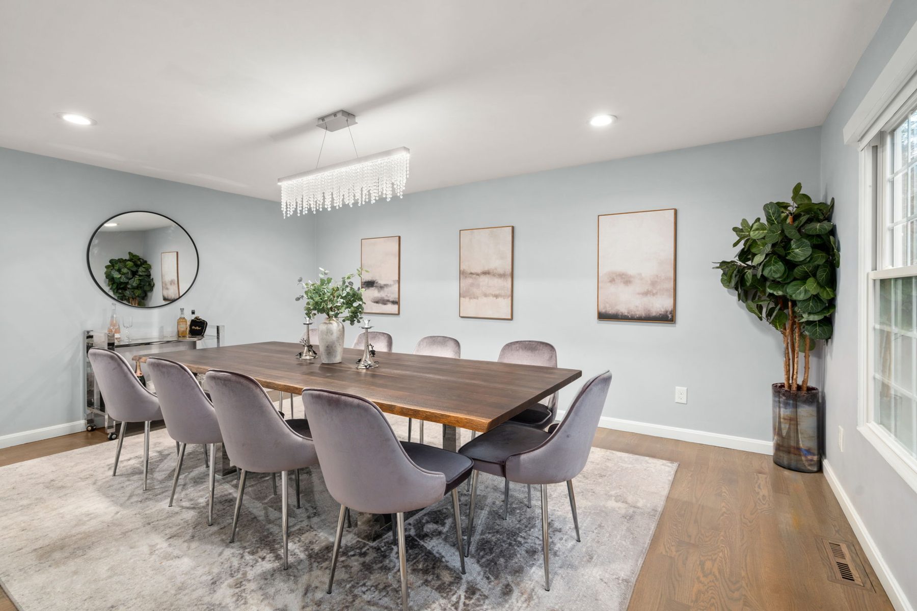 Staged dining room at 52 Condor Rd, Sharon, MA