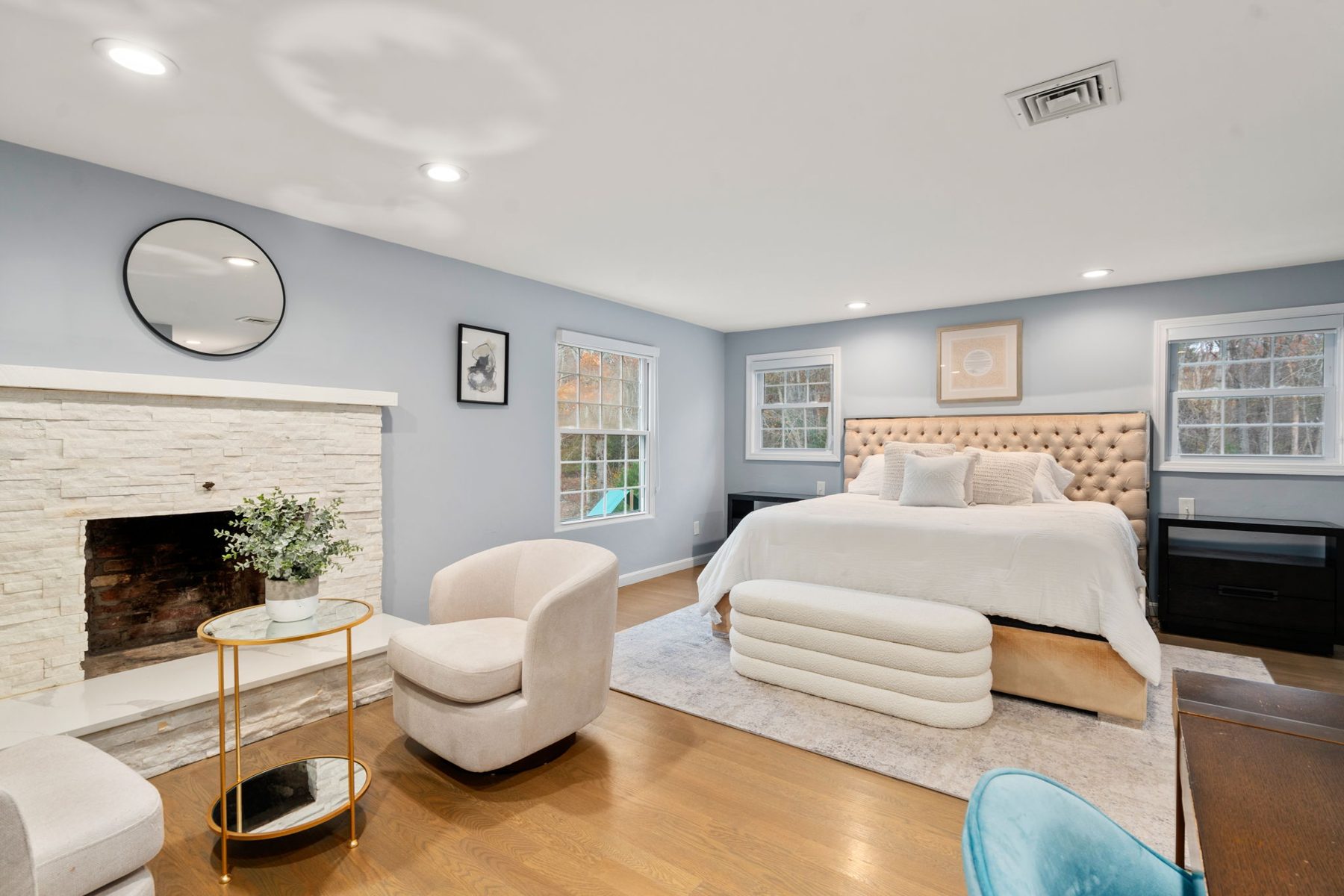 Staged primary suite at 52 Condor Rd, Sharon, MA