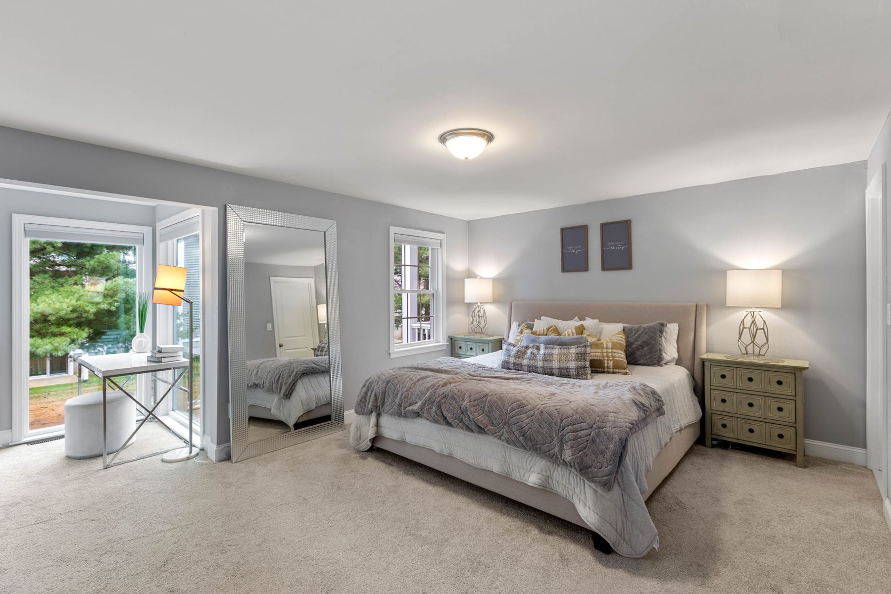 Staged primary bedroom at 75 Foundry St Unit 30, South Easton, MA