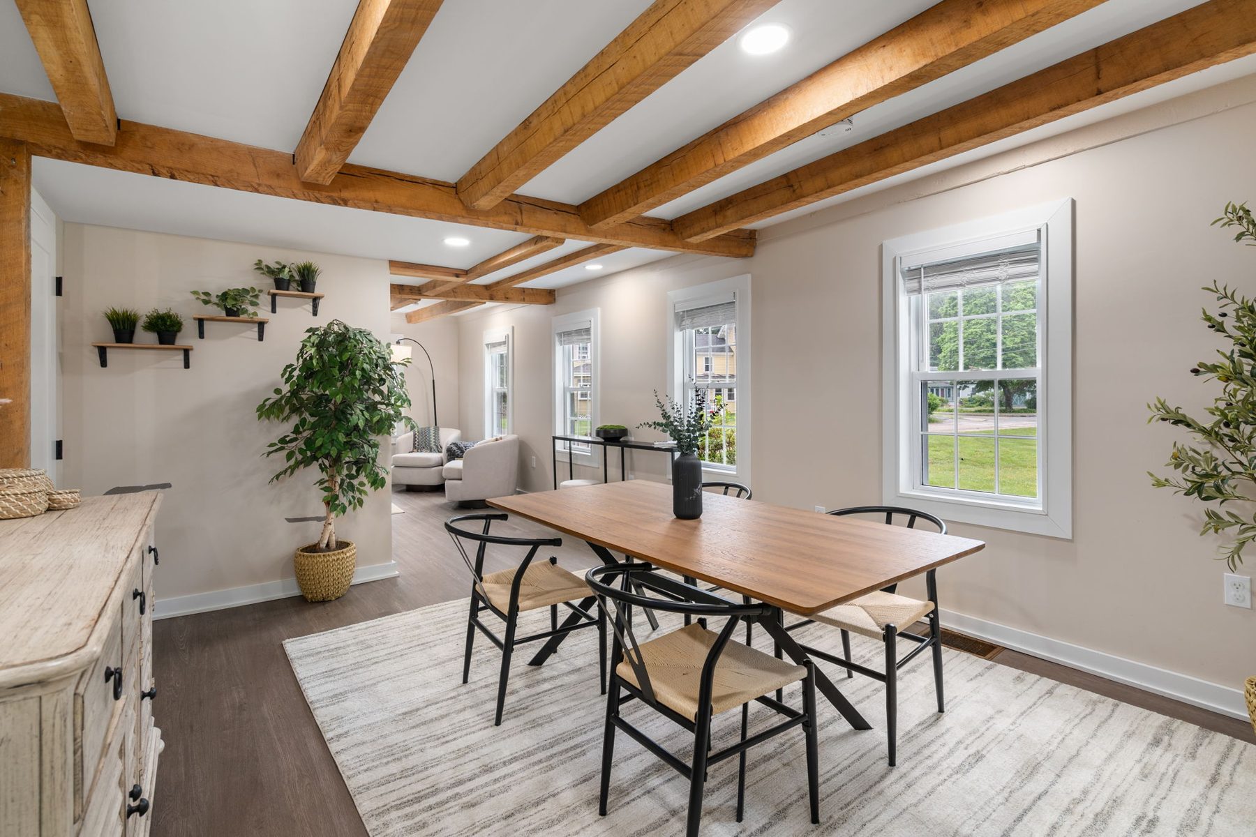 Staged dining room at 7 Summit Ave, Sharon, MA