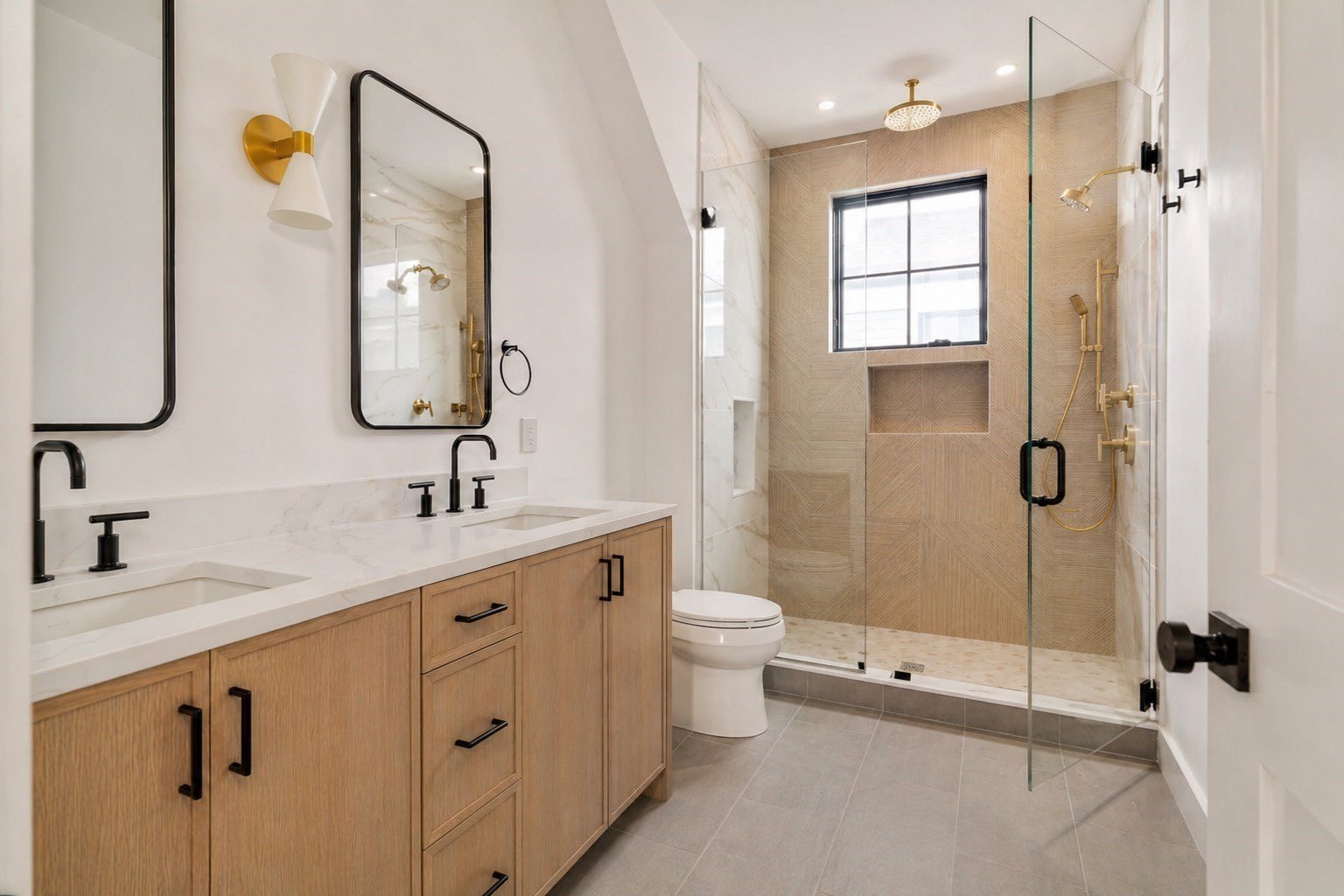 Staged bathroom at 21 S Waverly St, Brighton, MA