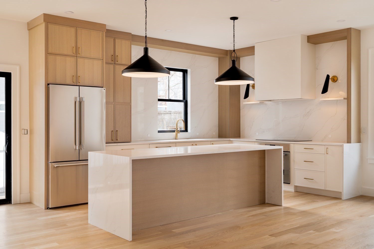 Staged kitchen at 21 S Waverly St, Brighton, MA