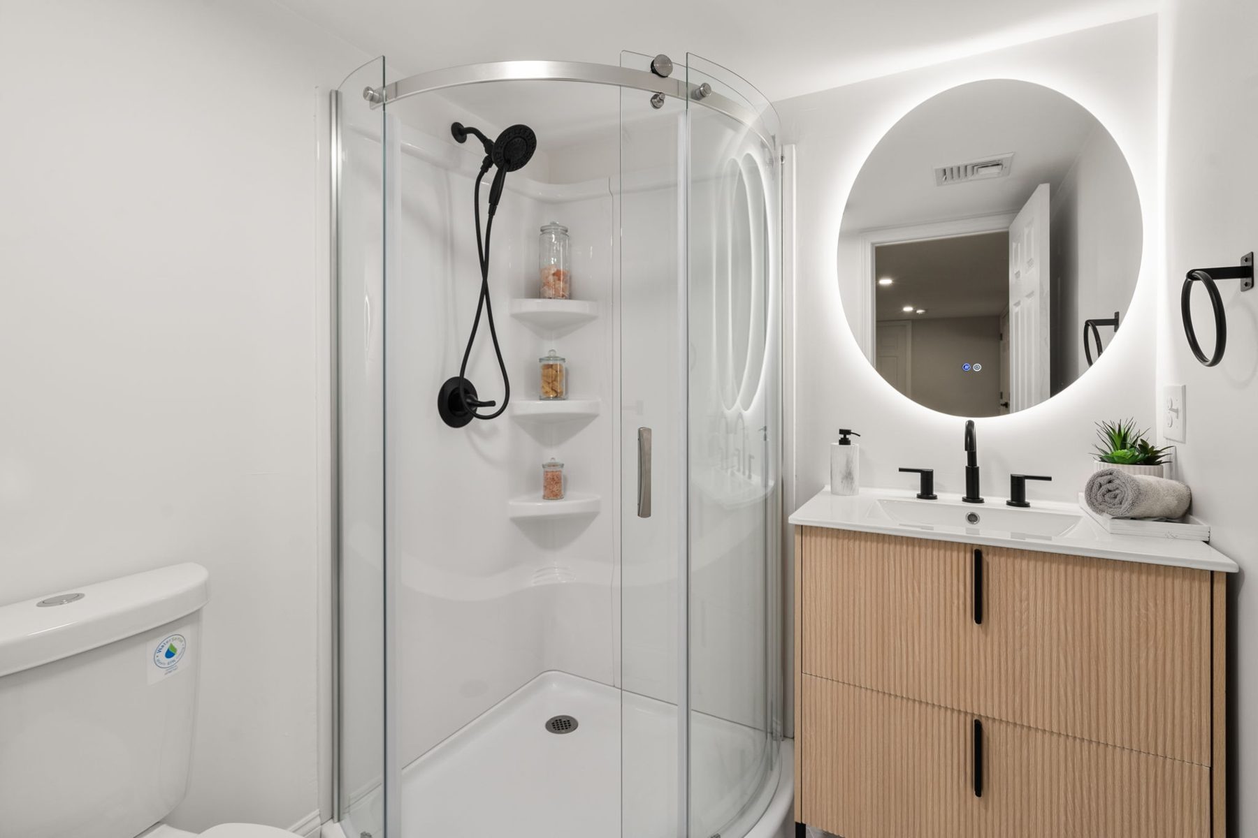 11 Wilshire Dr, Sharon — Lower-level bath, glass shower